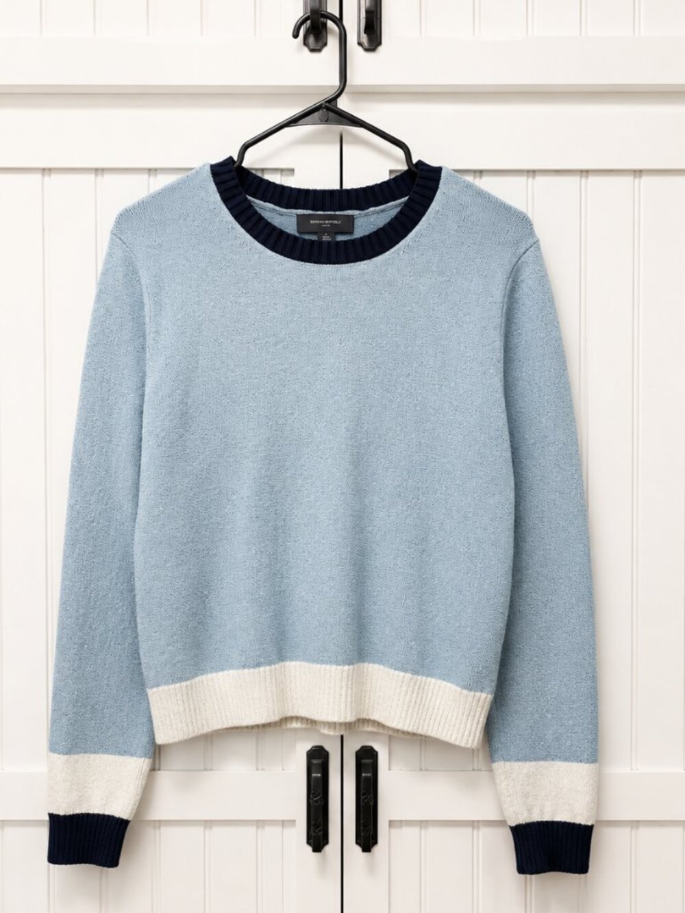 Banana Republic Blue Colorblock Crewneck Sweater Size Large NWT